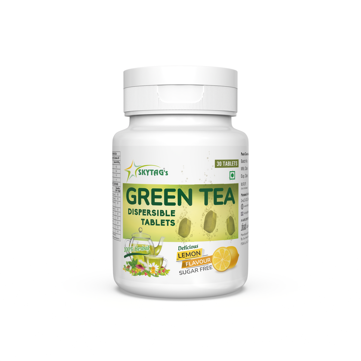 Herbal Green Tea Dispersible Tablets – SkyTag