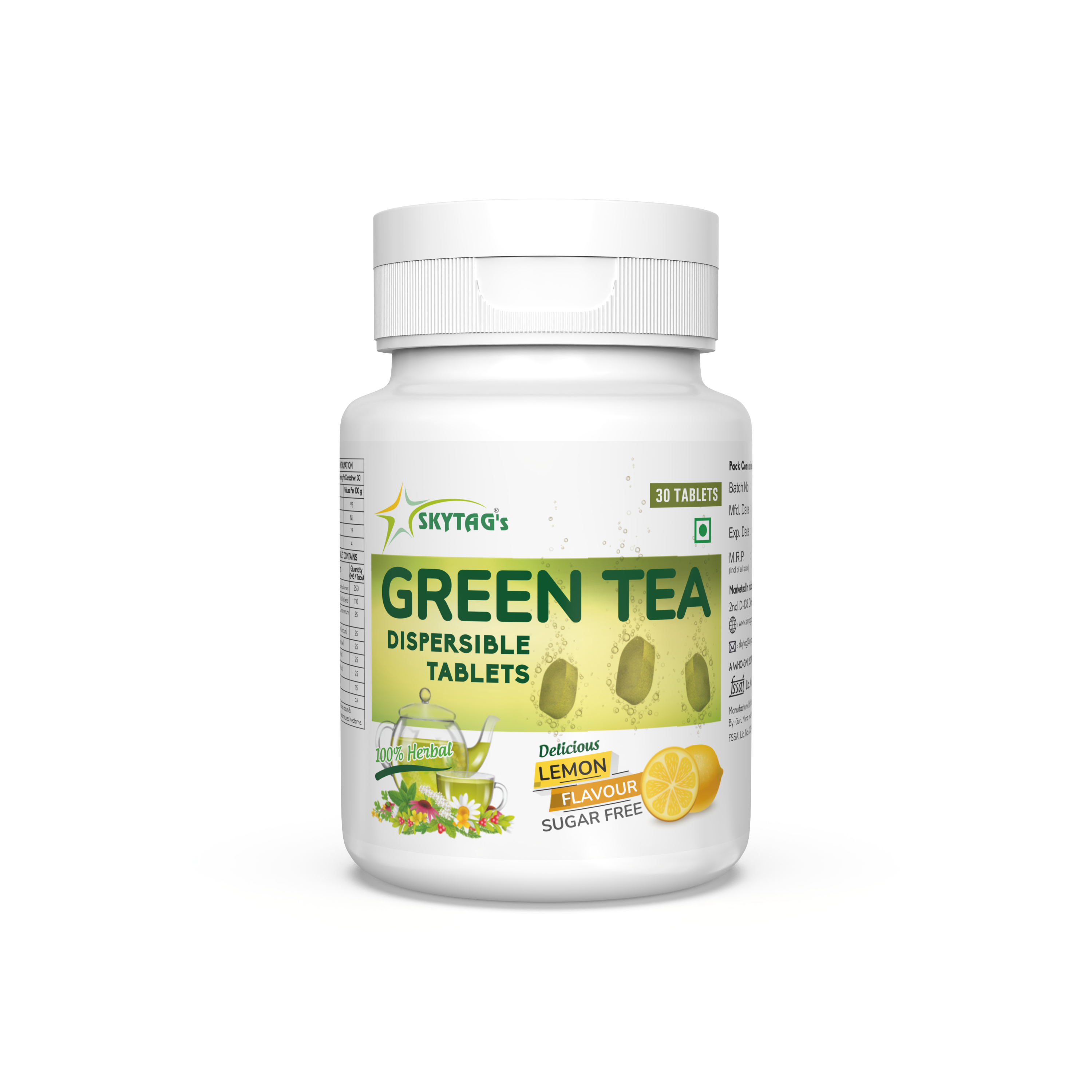 Herbal Green Tea Dispersible Tablets