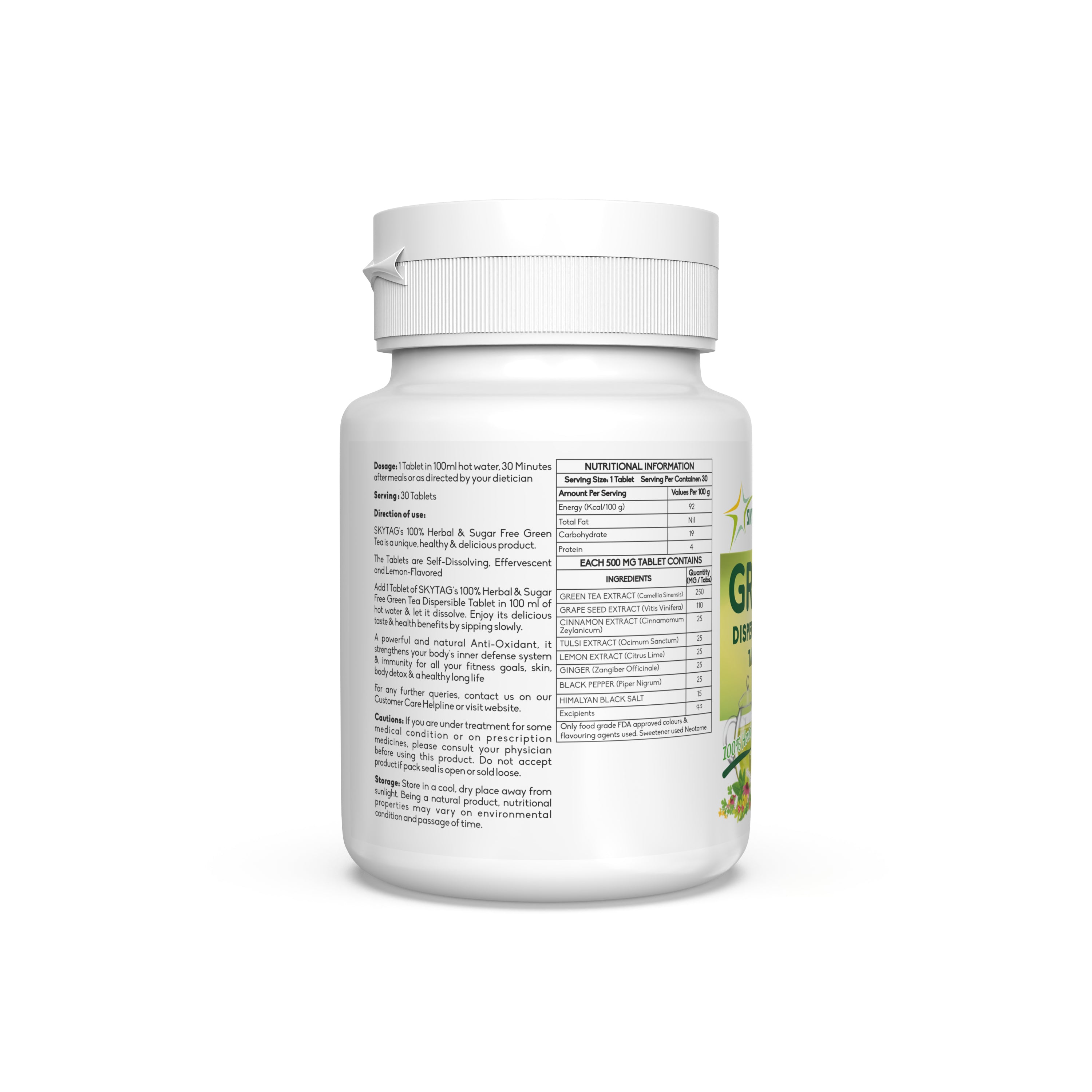 Herbal Green Tea Dispersible Tablets