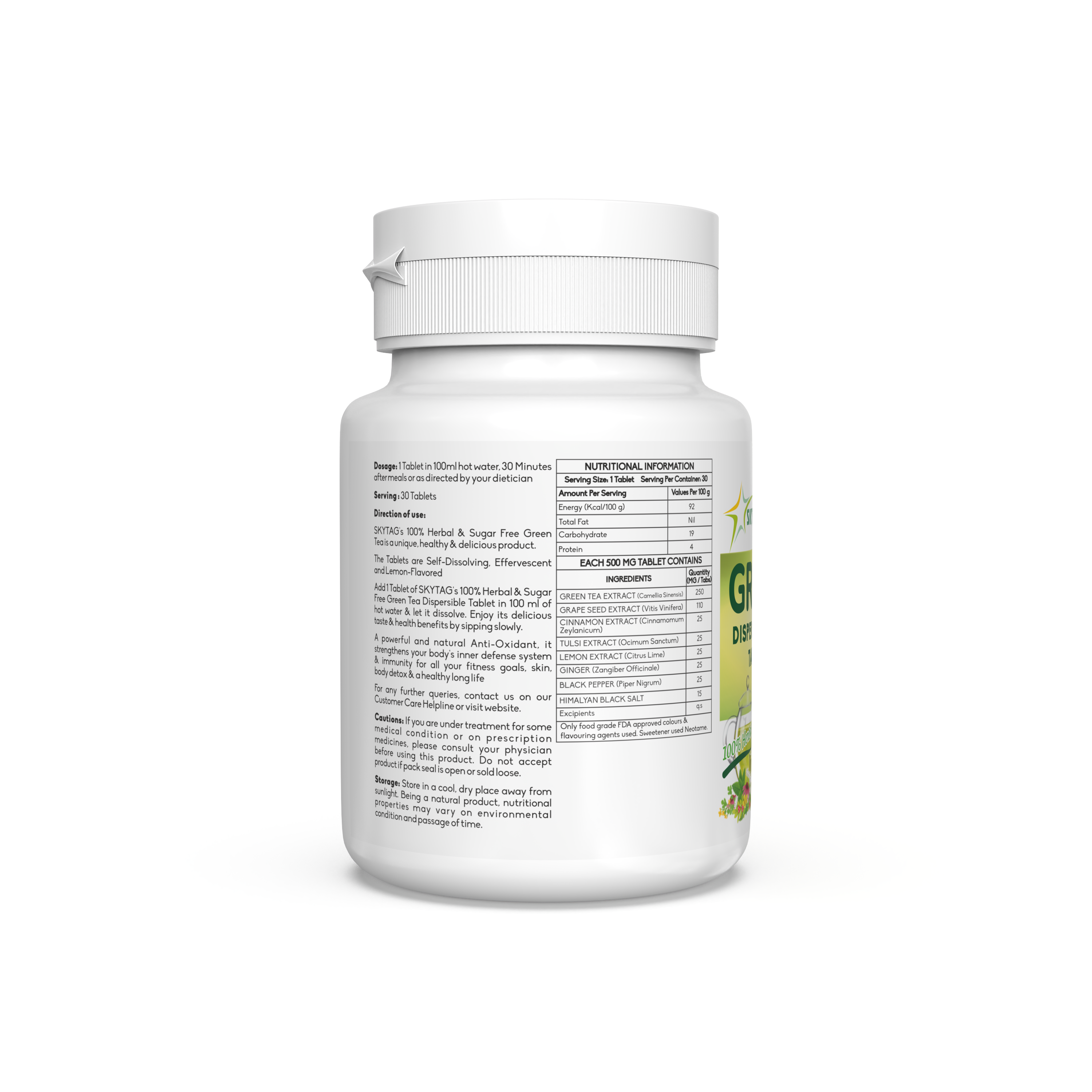 Herbal Green Tea Dispersible Tablets