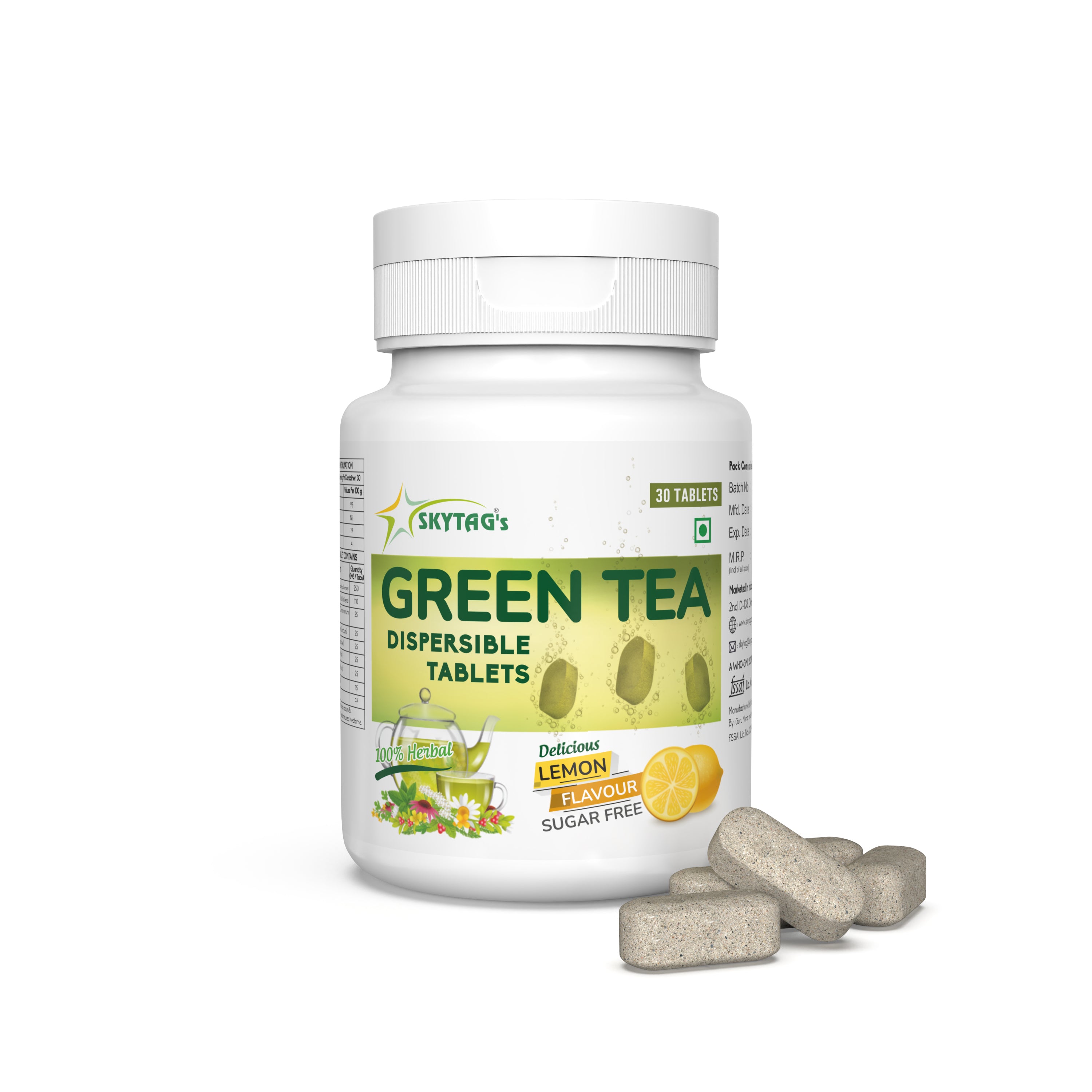 Herbal Green Tea Dispersible Tablets