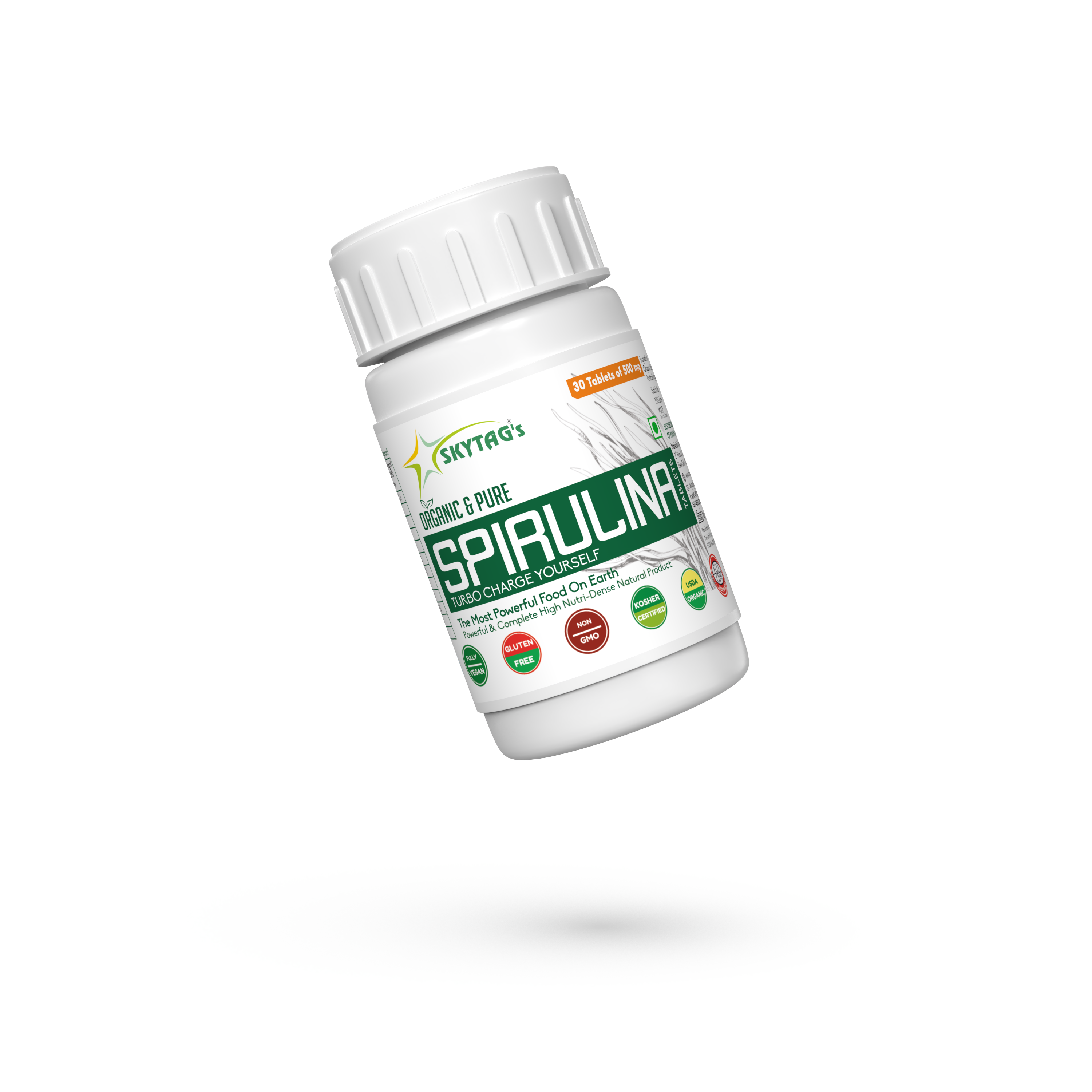  100% vegan spirulina tablets by skytag bioteq