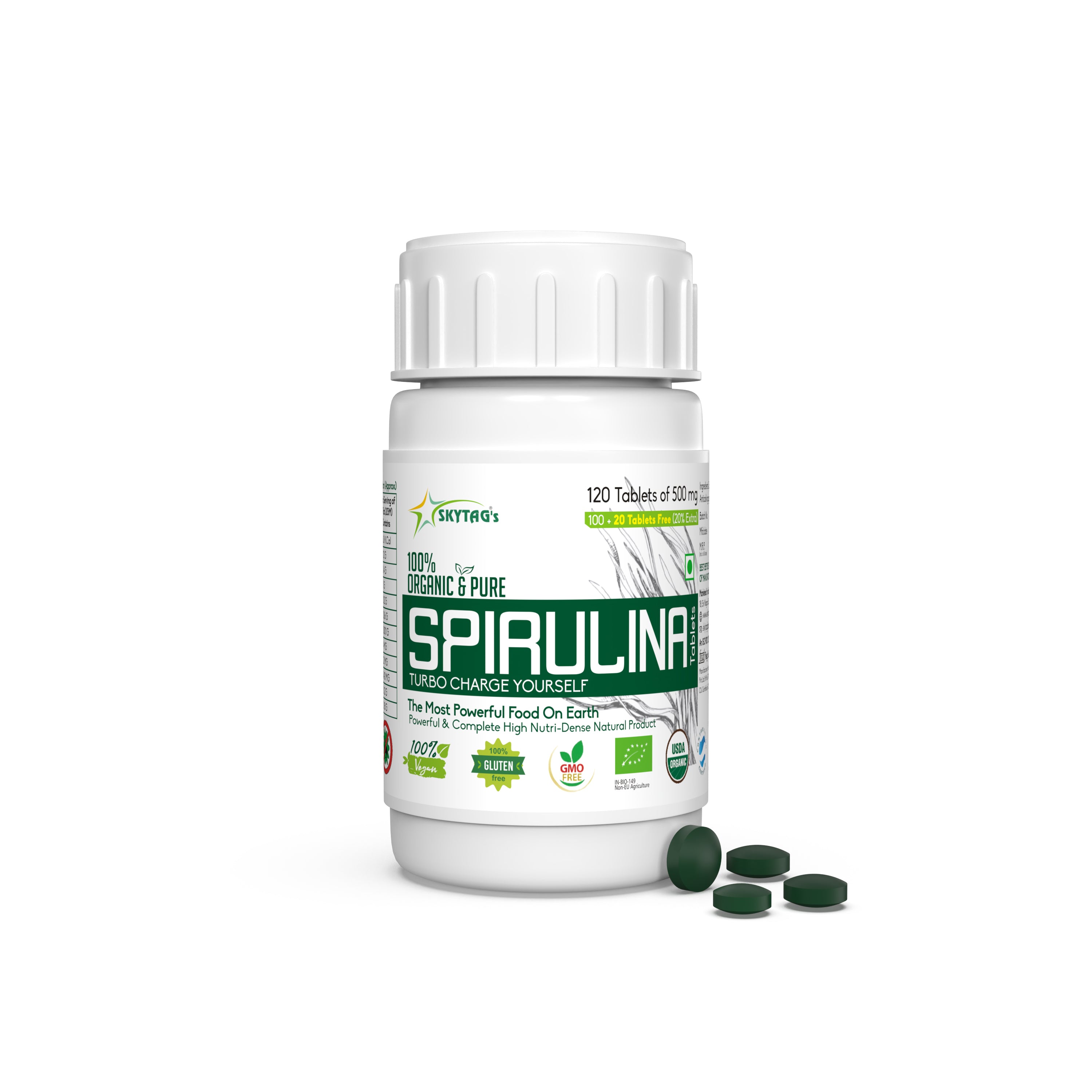 spirulina tablets by skytag bioteq