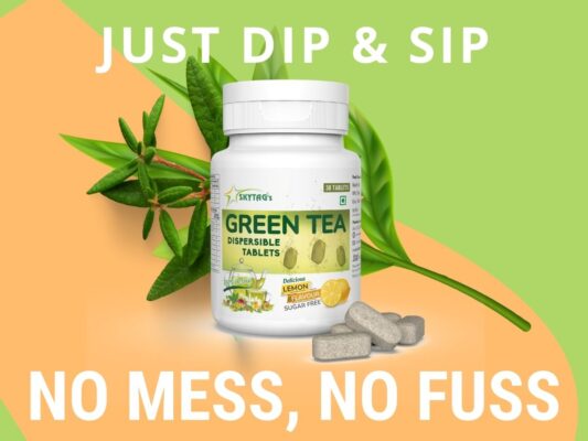 100% natural green tea tablets