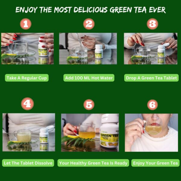 100% natural green tea tablets